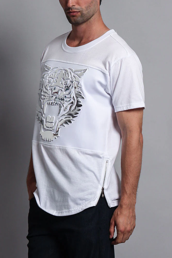 3D Metallic Embossed Tiger T-Shirt - Image 3