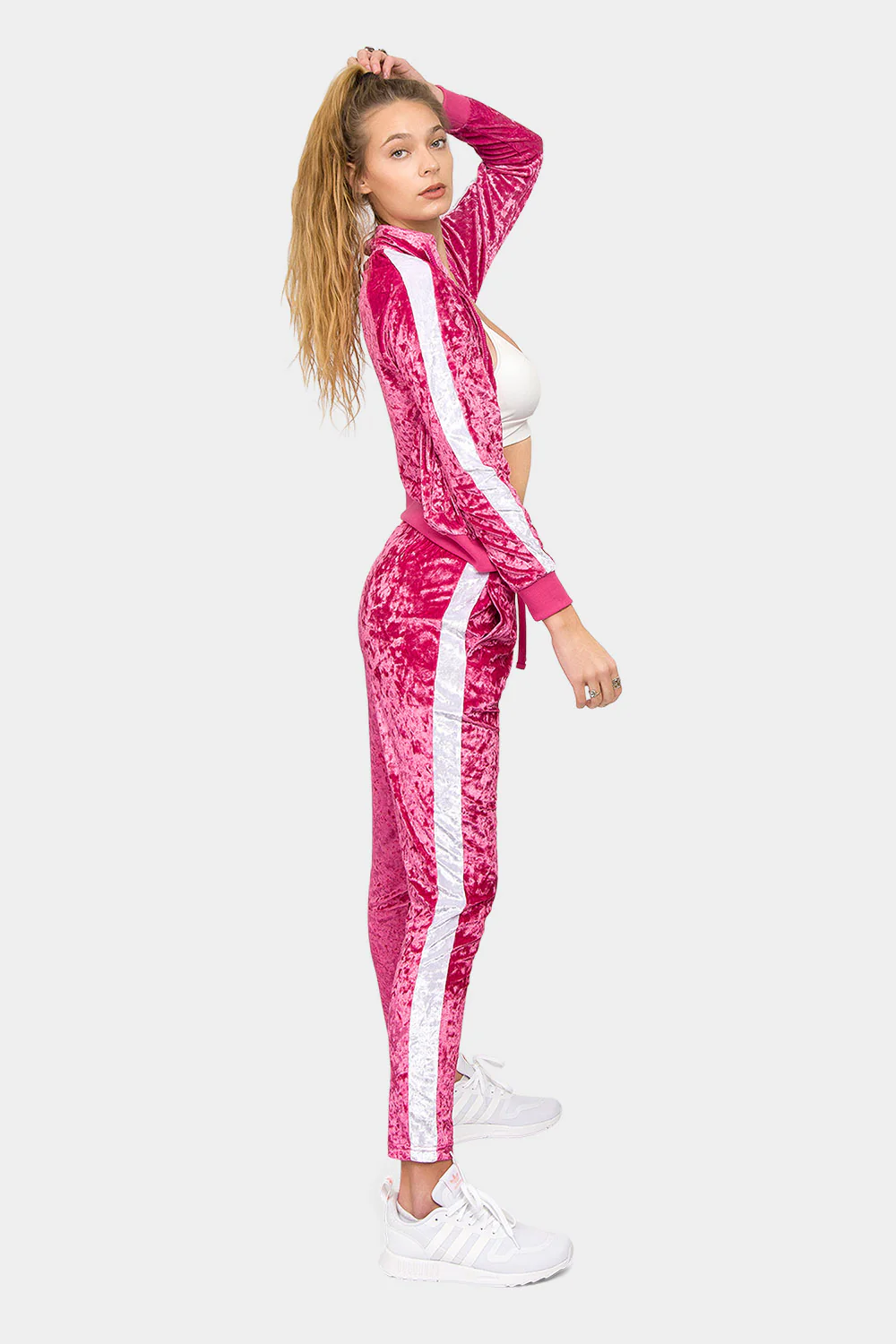 Accented Velour Velvet Track Suit - Image 11