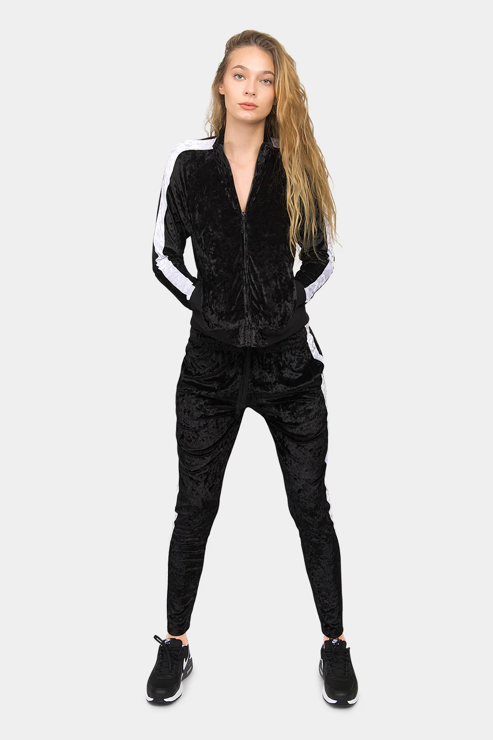 Accented Velour Velvet Track Suit - Image 8