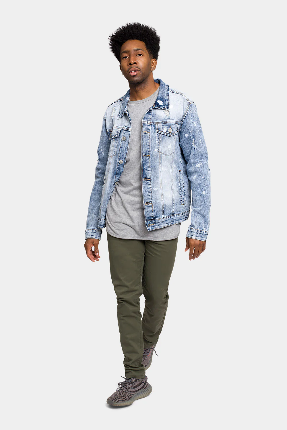 Acid Bleached Distressed Denim Jacket - Image 5