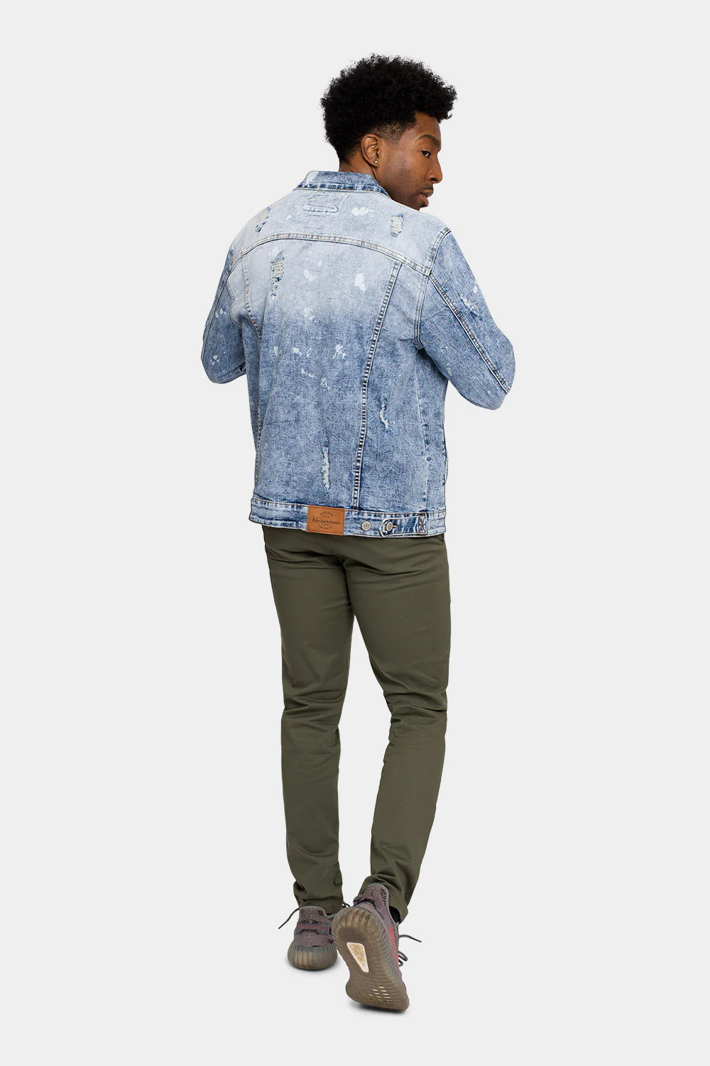Acid Bleached Distressed Denim Jacket - Image 6