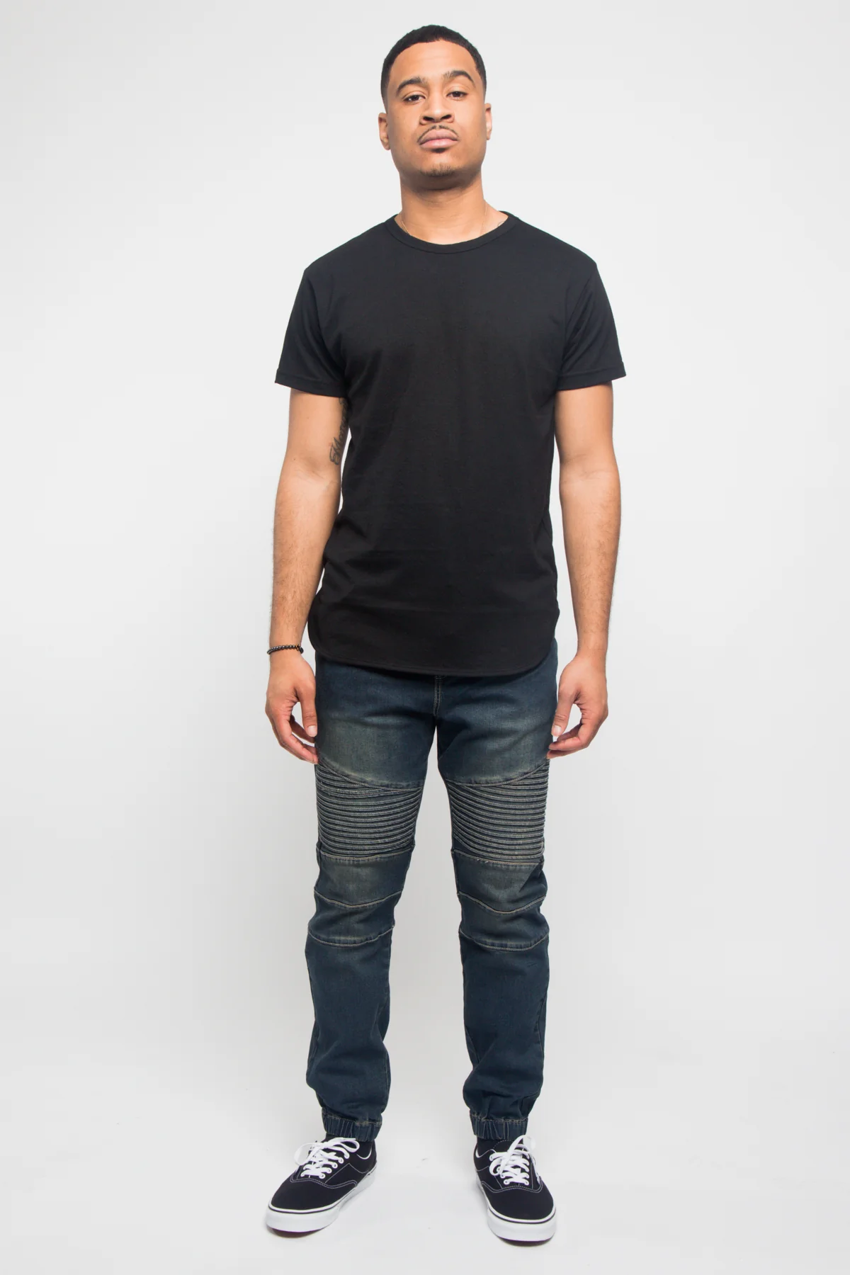 Acid Wash Biker Denim Jogger Pants - Image 22