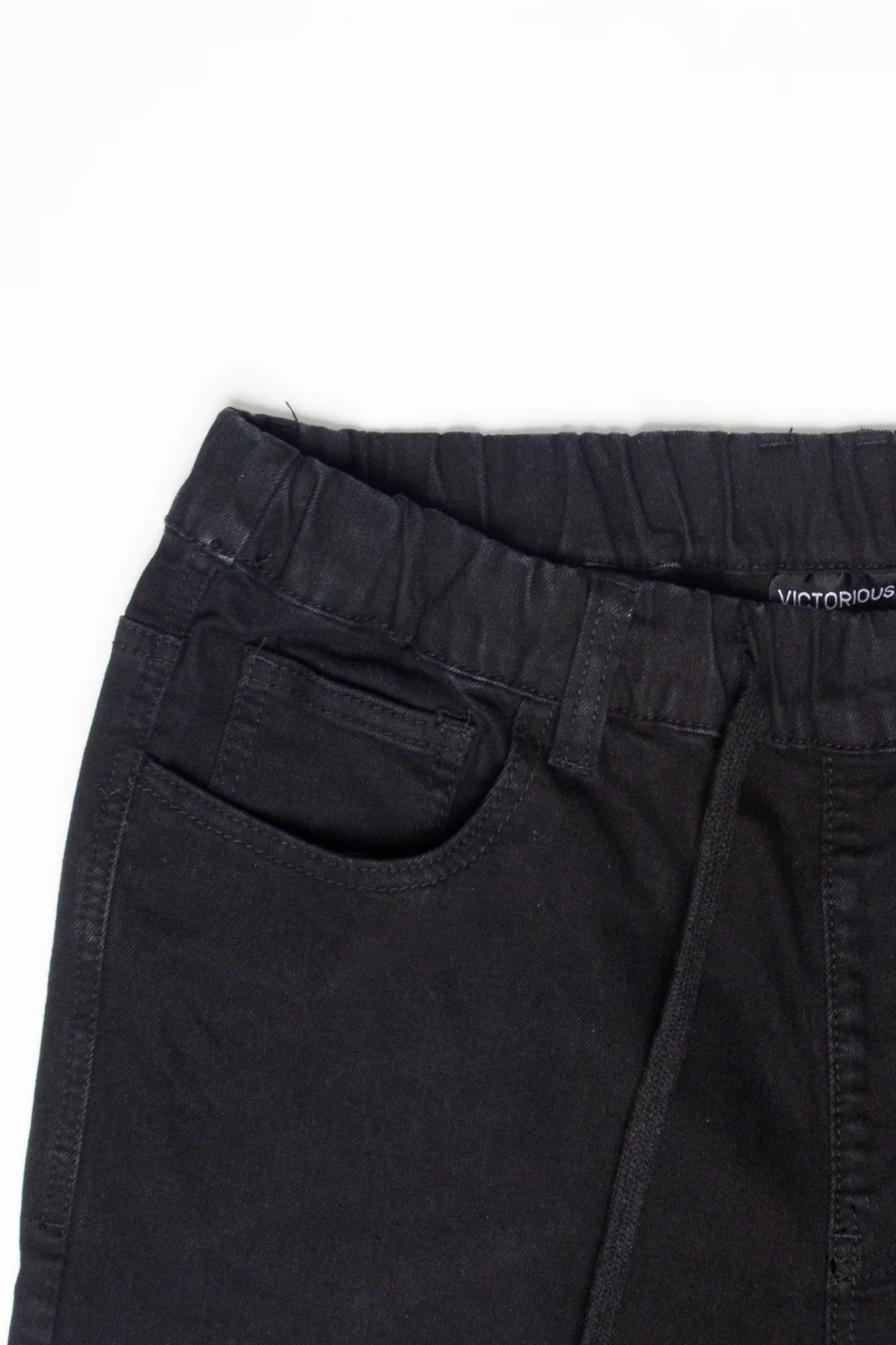 Acid Wash Biker Denim Jogger Pants - Image 6