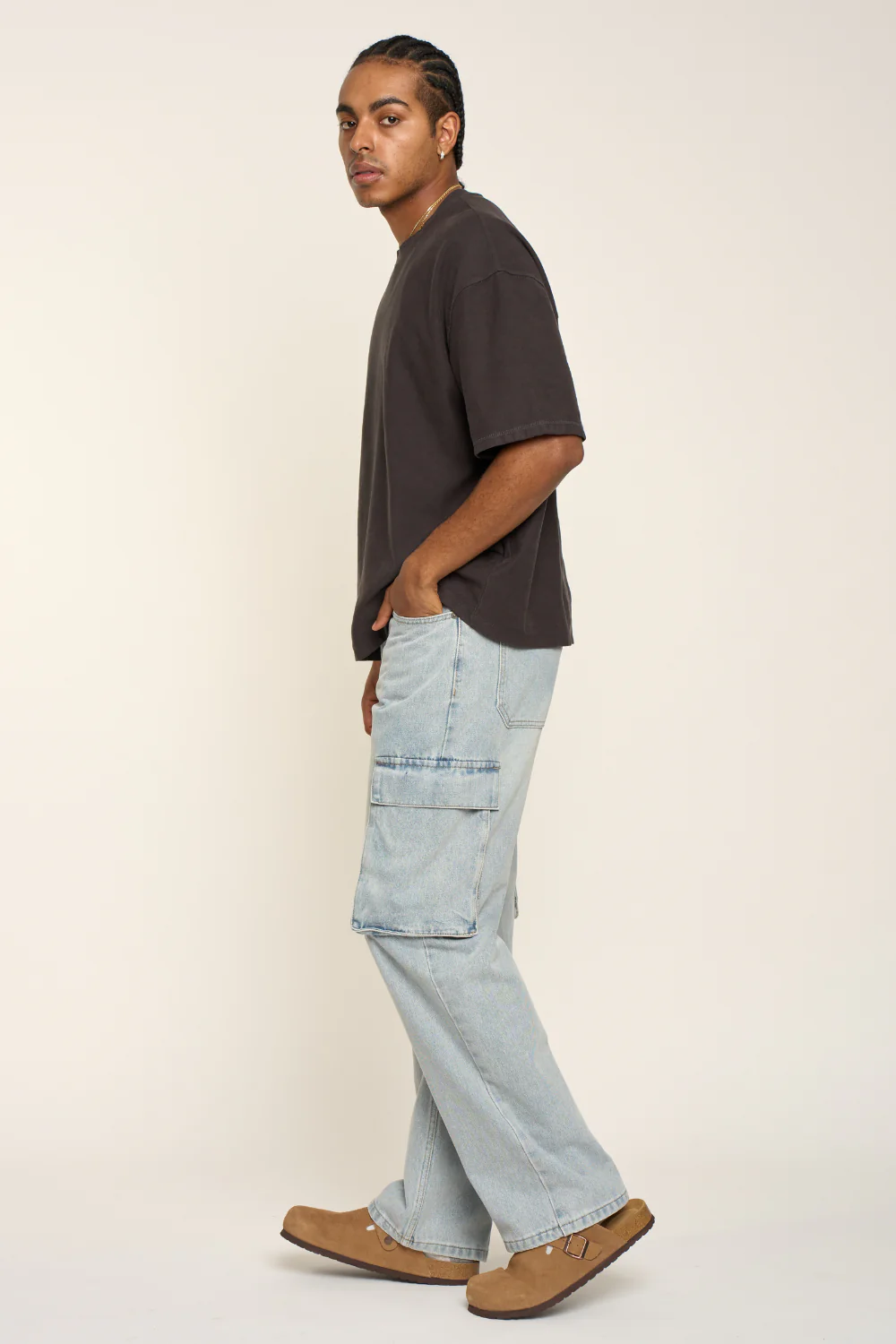 Baggy Fit Cargo Denim Jeans - Image 3