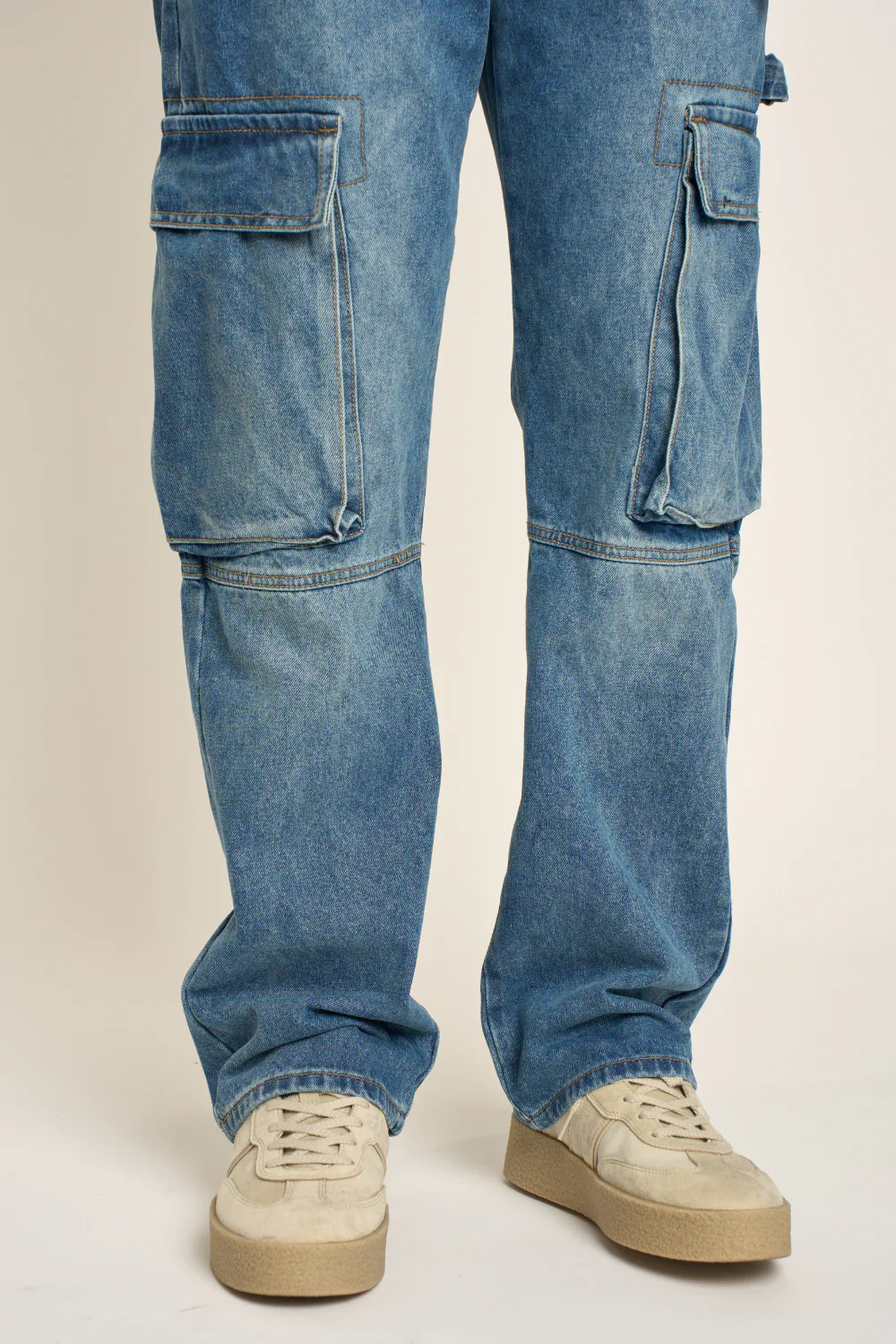 Baggy Fit Cargo Denim Jeans - Image 15