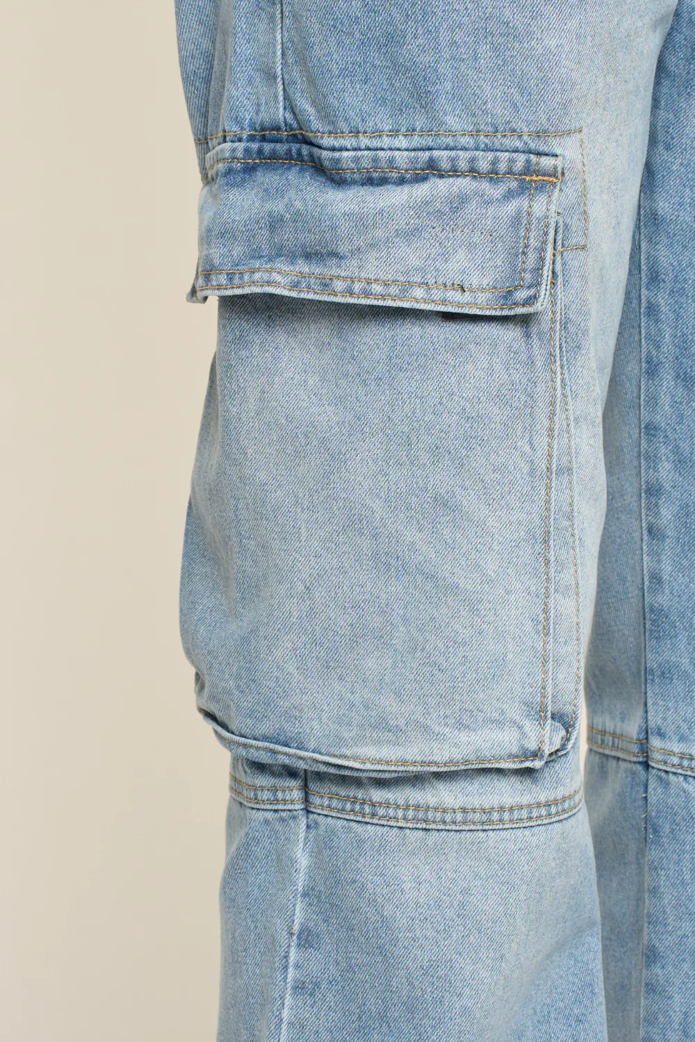 Baggy Fit Cargo Denim Jeans - Image 7