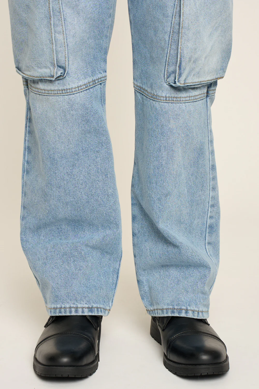 Baggy Fit Cargo Denim Jeans - Image 8