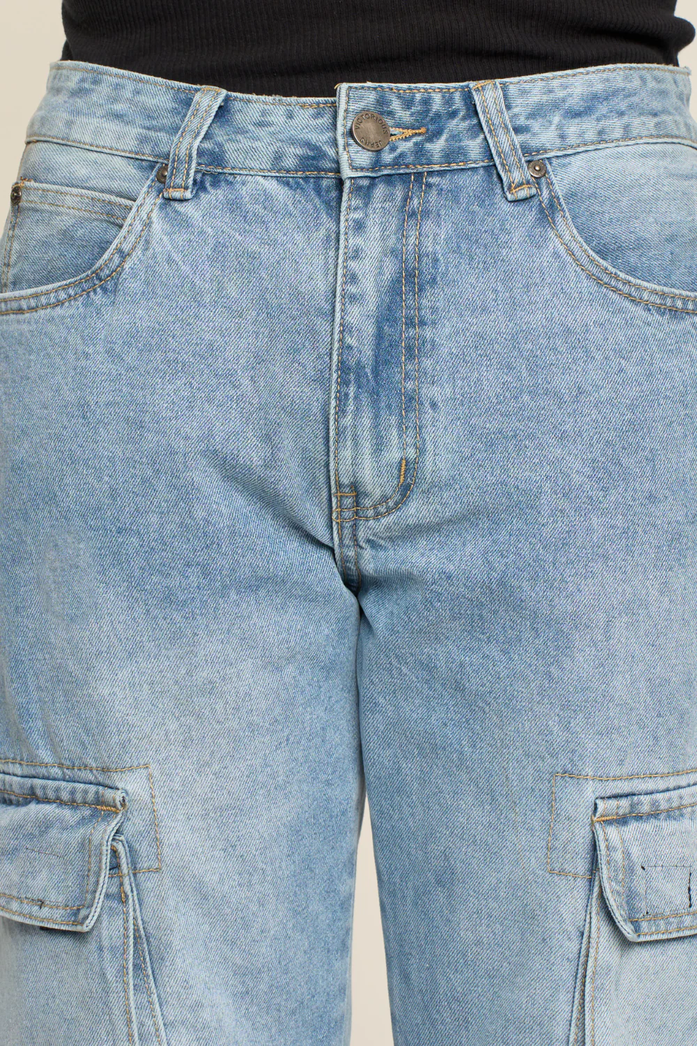 Baggy Fit Cargo Denim Jeans - Image 9