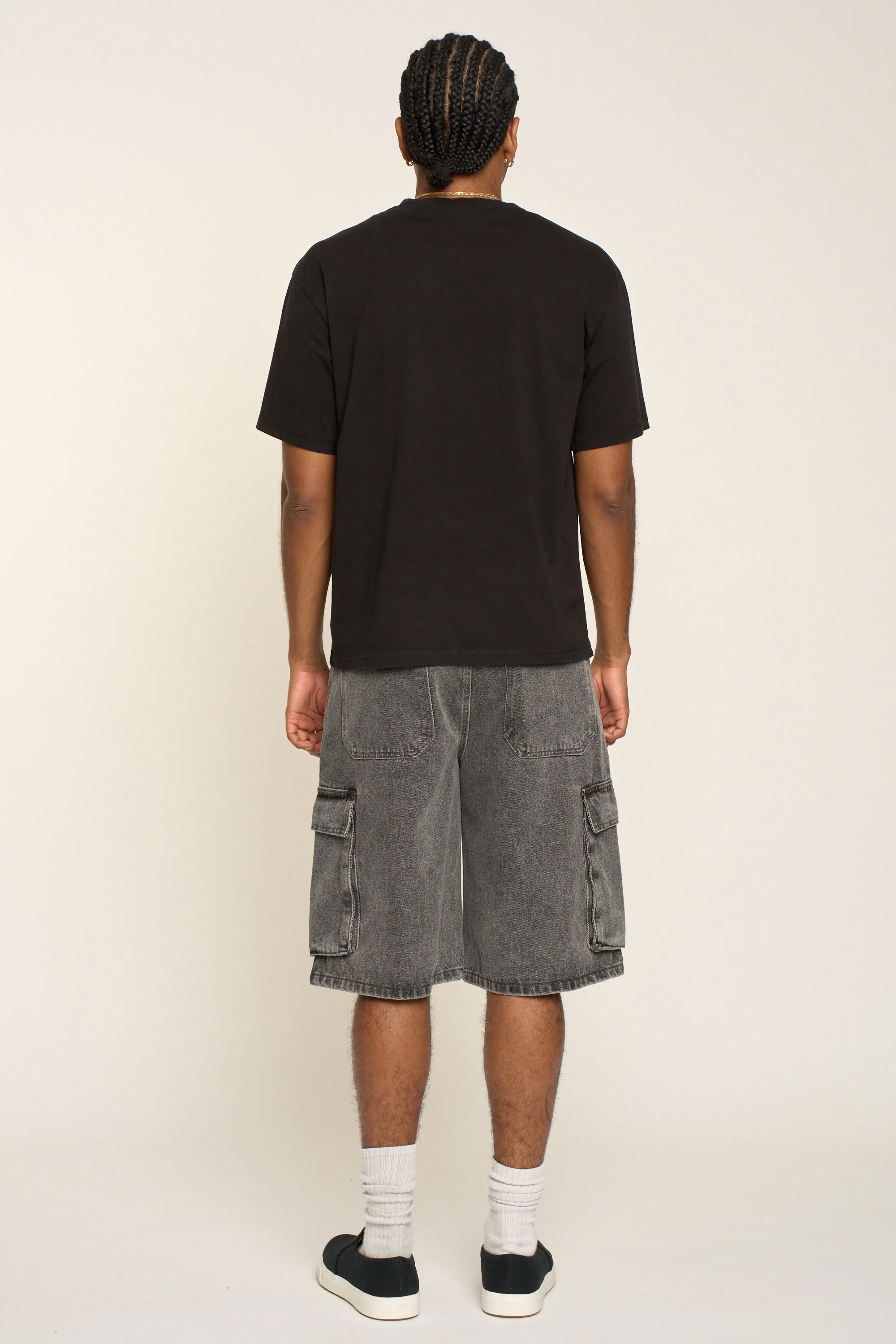 Baggy Fit Cargo Denim Shorts - Image 3