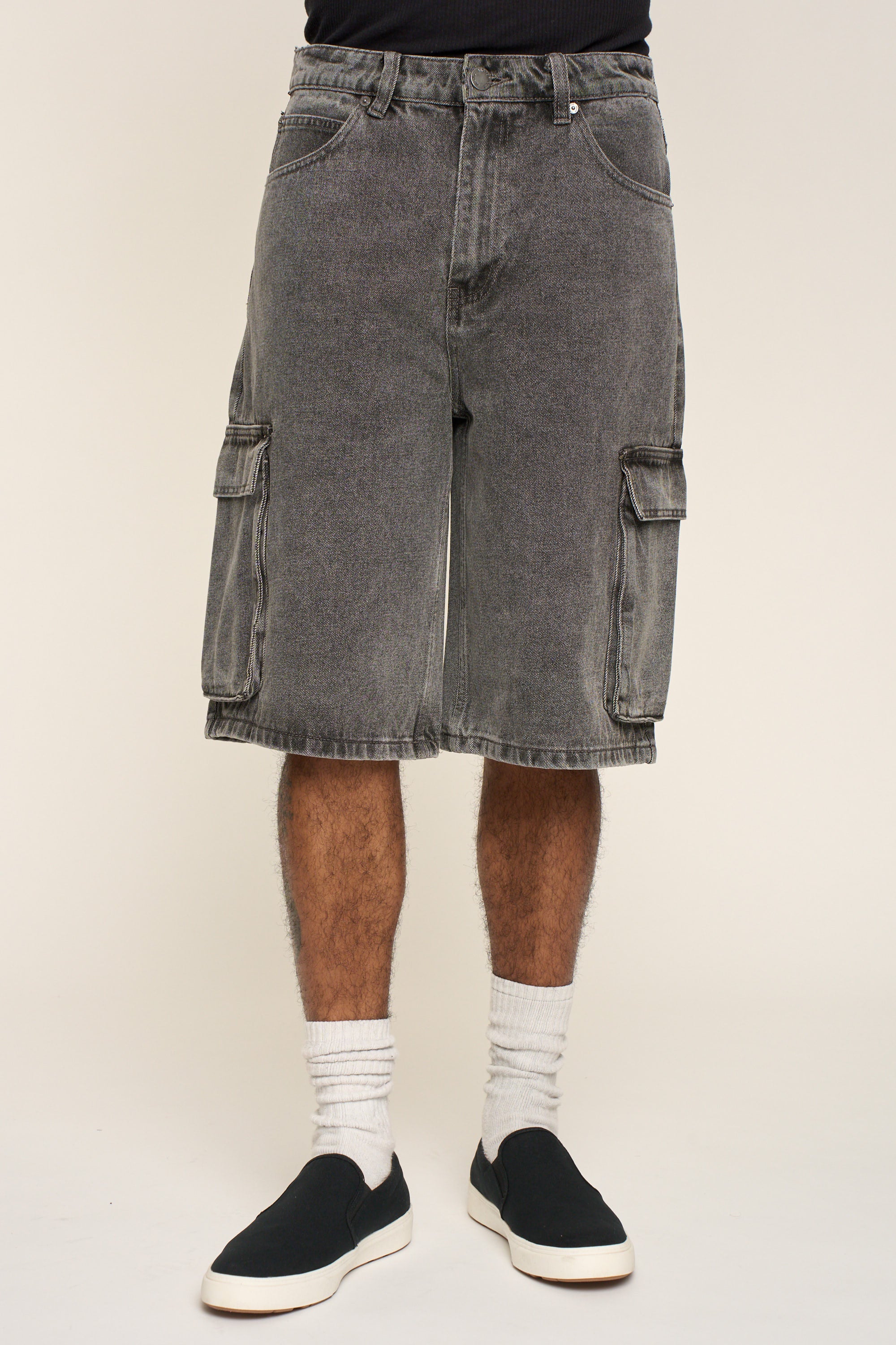 Baggy Fit Cargo Denim Shorts - Image 6