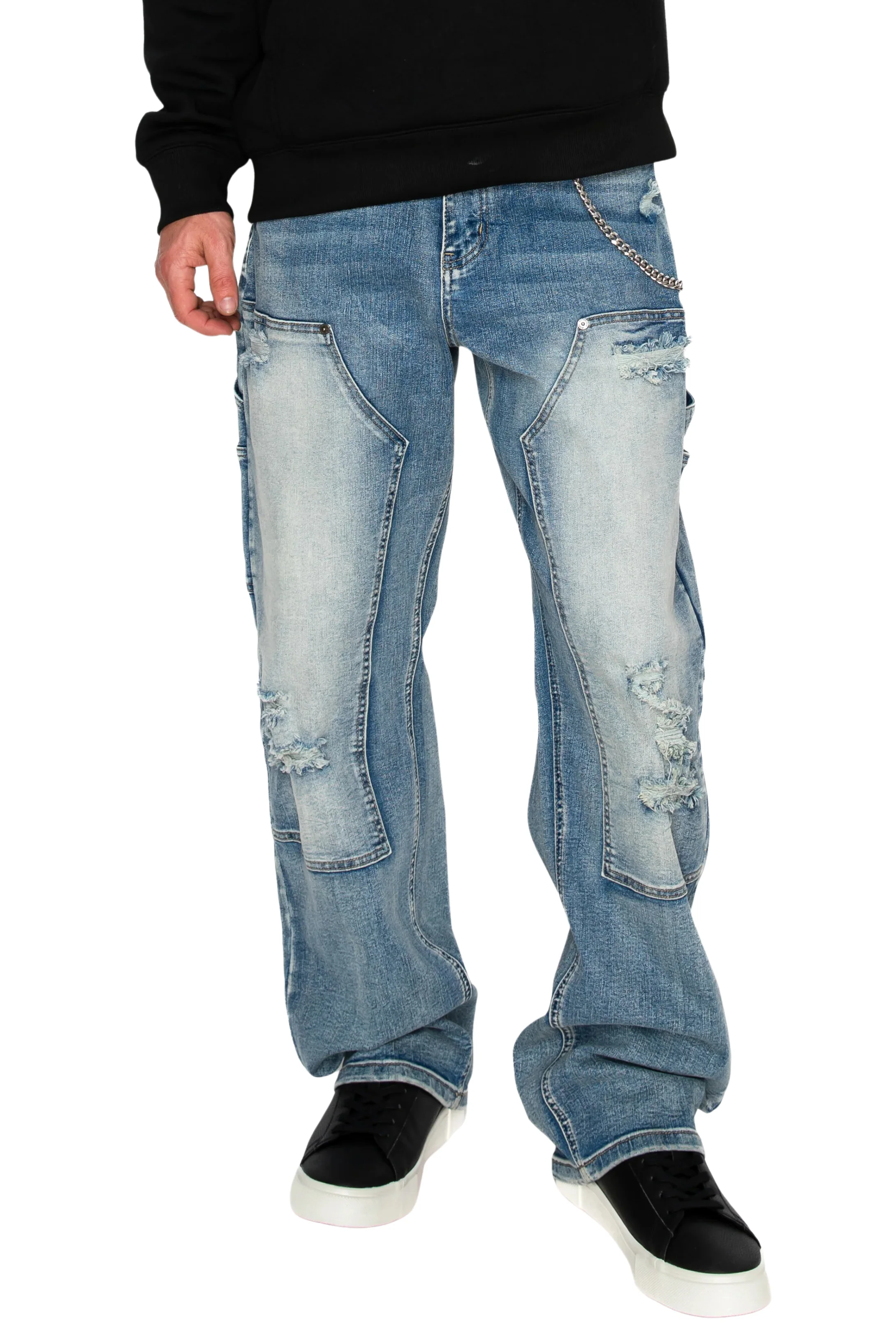 Baggy Fit Distressed Carpenter Denim Jeans - Image 2