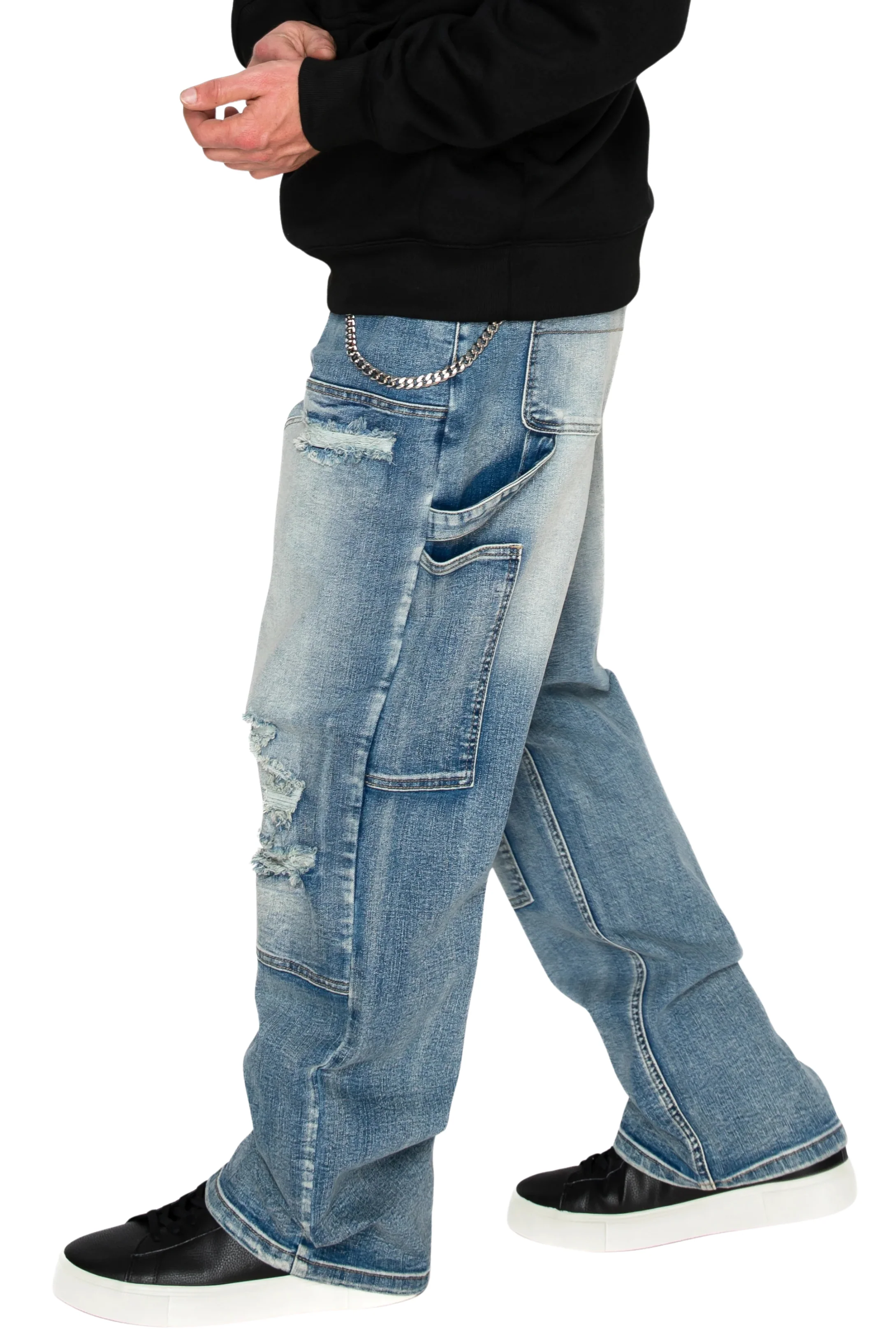 Baggy Fit Distressed Carpenter Denim Jeans - Image 5