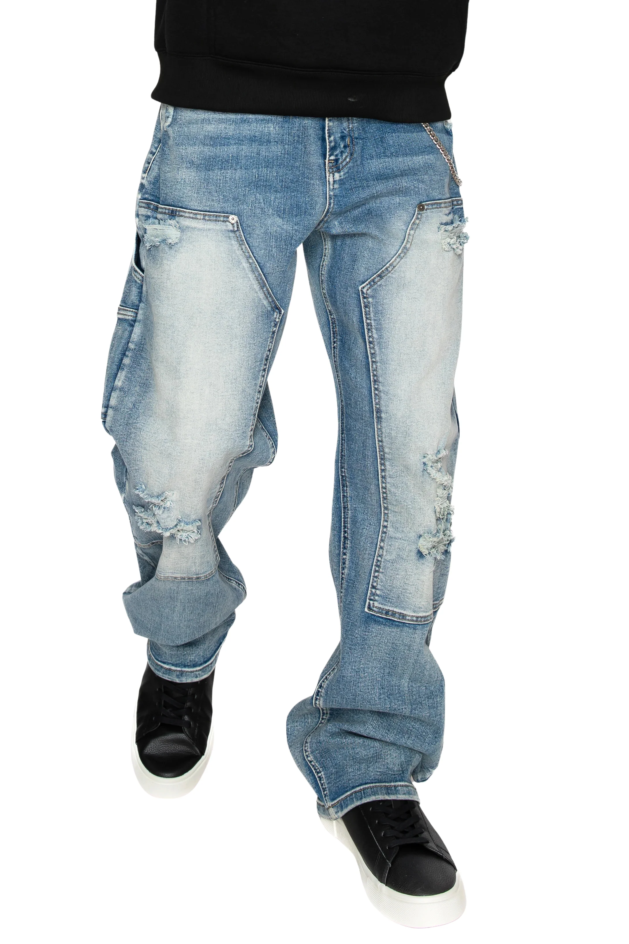 Baggy Fit Distressed Carpenter Denim Jeans - Image 6