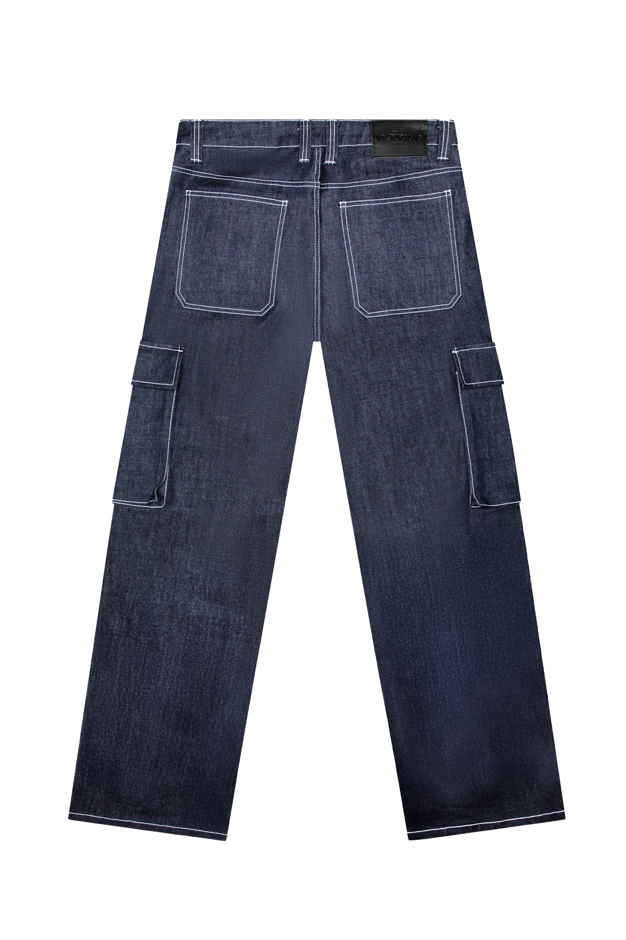 Baggy Fit Raw Denim Cargo Jeans - Image 8