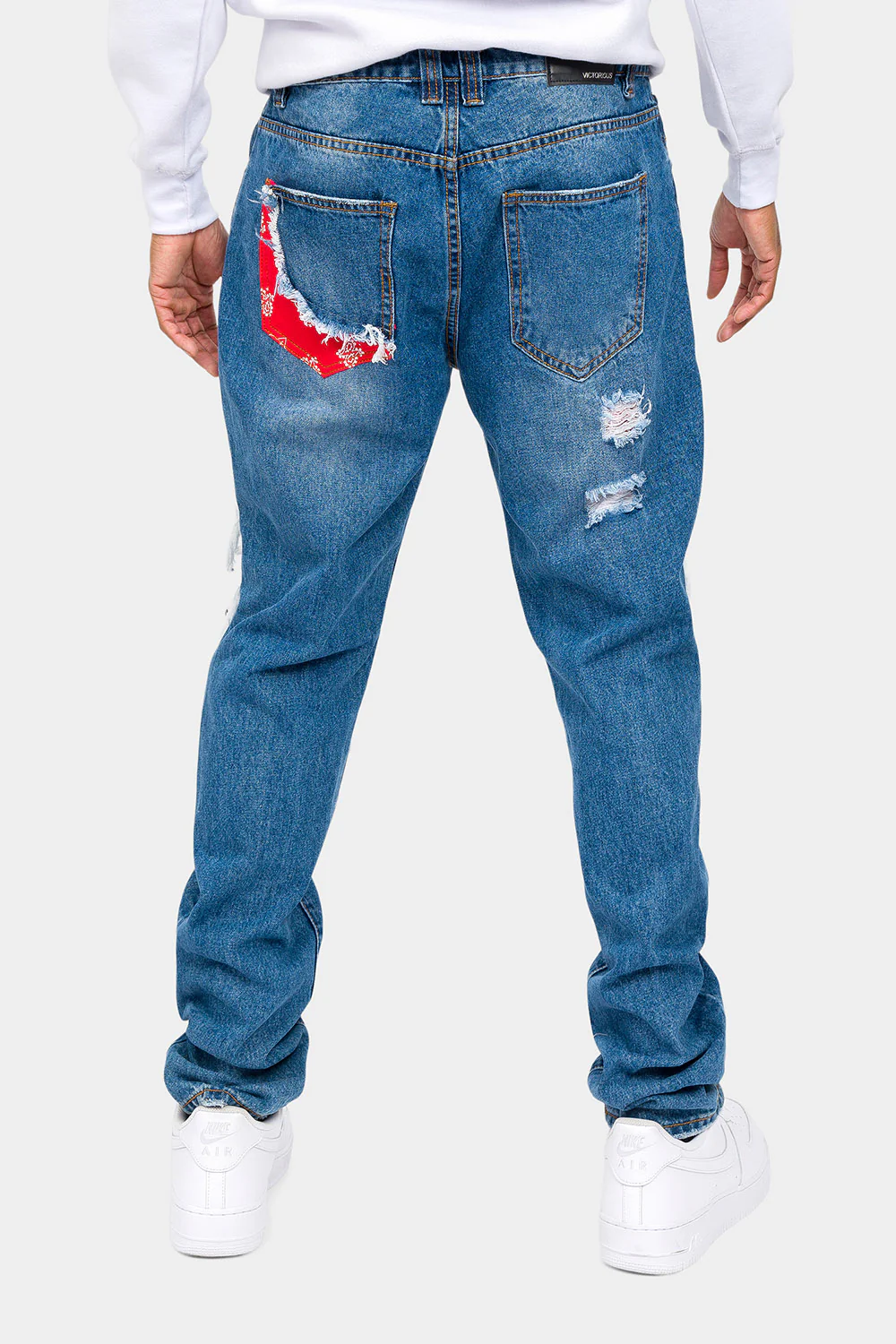 Bandana Distressed Blowout Loose Fit Denim Jeans - Image 3
