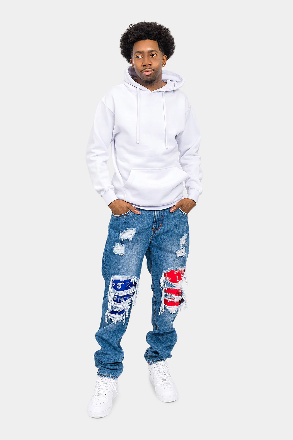 Bandana Distressed Blowout Loose Fit Denim Jeans - Image 5