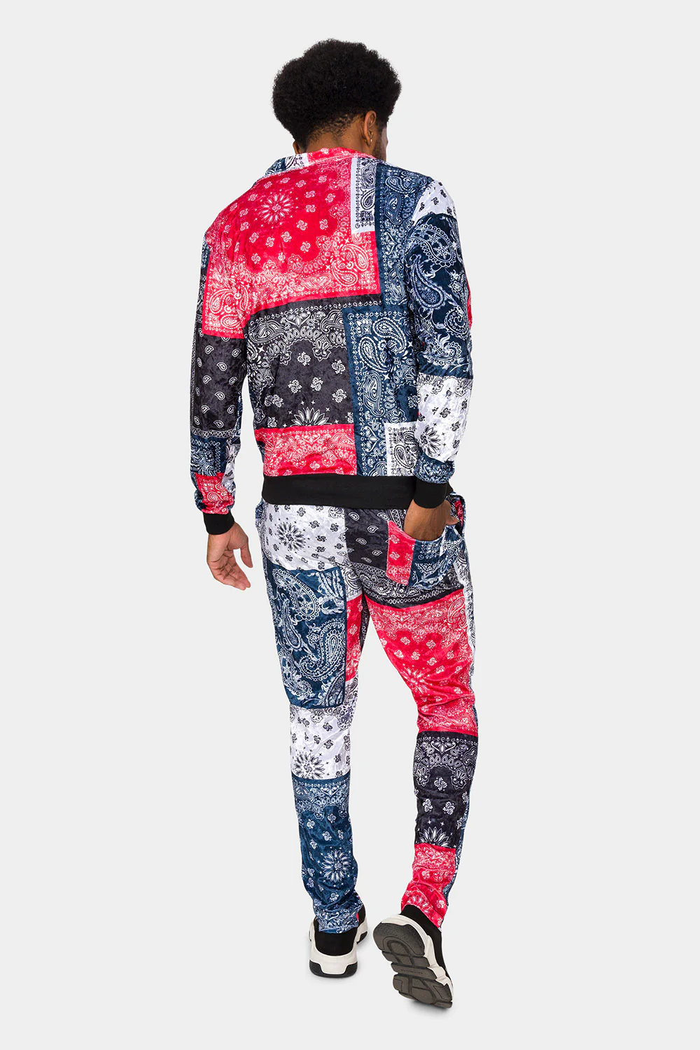 Bandana Paisley Velvet Velour Track Suit - Image 3