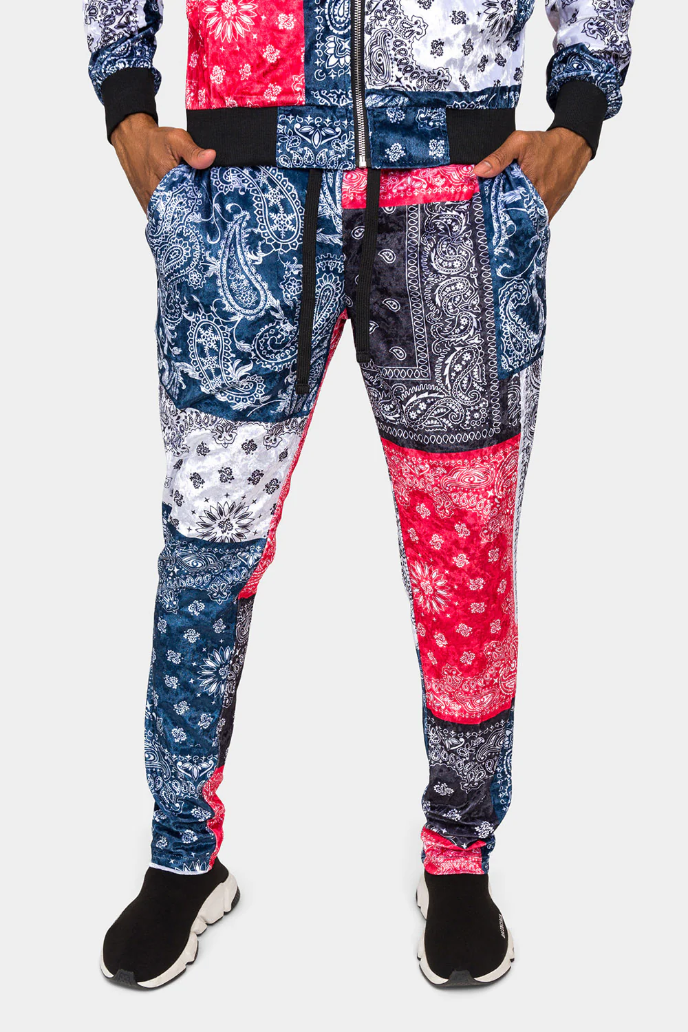 Bandana Paisley Velvet Velour Track Suit - Image 6