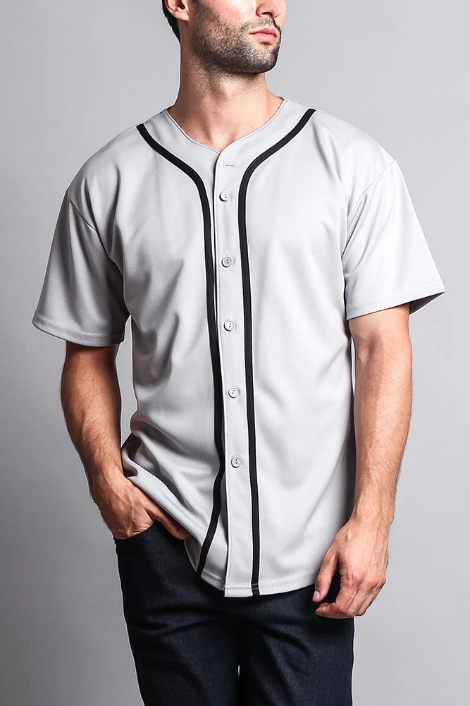 Baseball Button Down Short Sleeve Jersey - Image 16