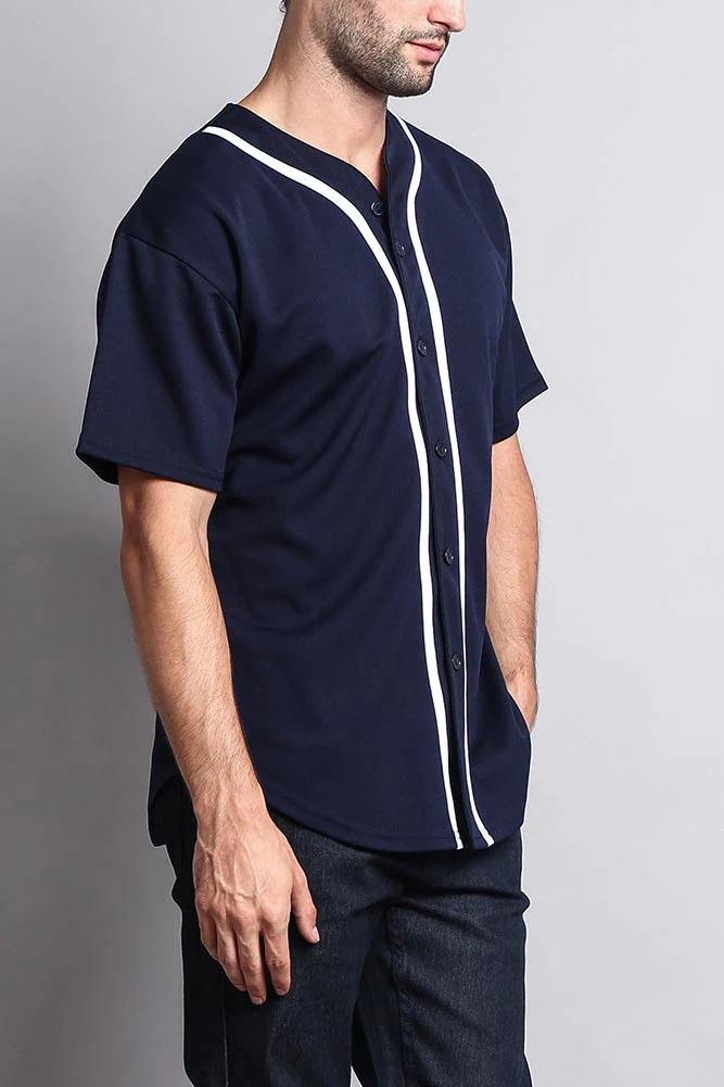 Baseball Button Down Short Sleeve Jersey - Image 19