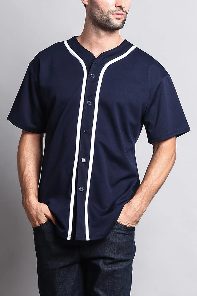 Baseball Button Down Short Sleeve Jersey - Image 20