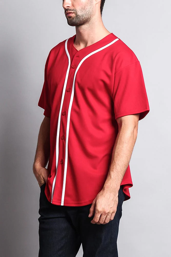 Baseball Button Down Short Sleeve Jersey - Image 27