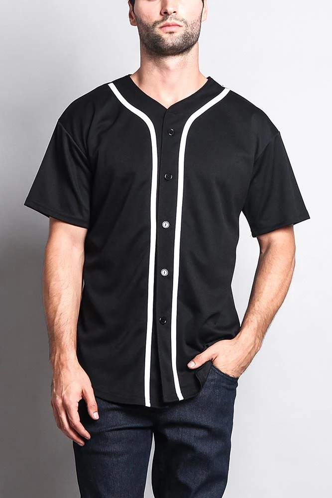 Baseball Button Down Short Sleeve Jersey - Image 3