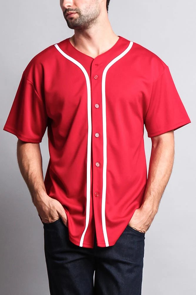 Baseball Button Down Short Sleeve Jersey - Image 30