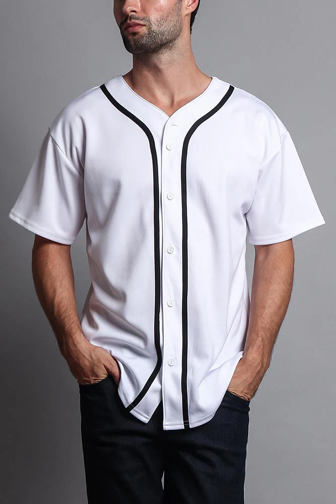 Baseball Button Down Short Sleeve Jersey - Image 45