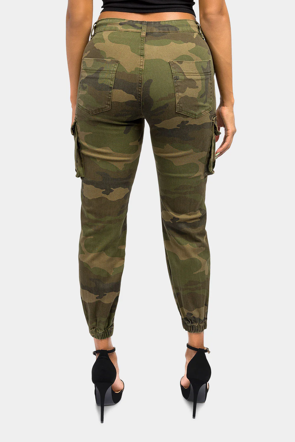 Women's Essential Basic Cropped Colored Cargo Joggers - Image 38