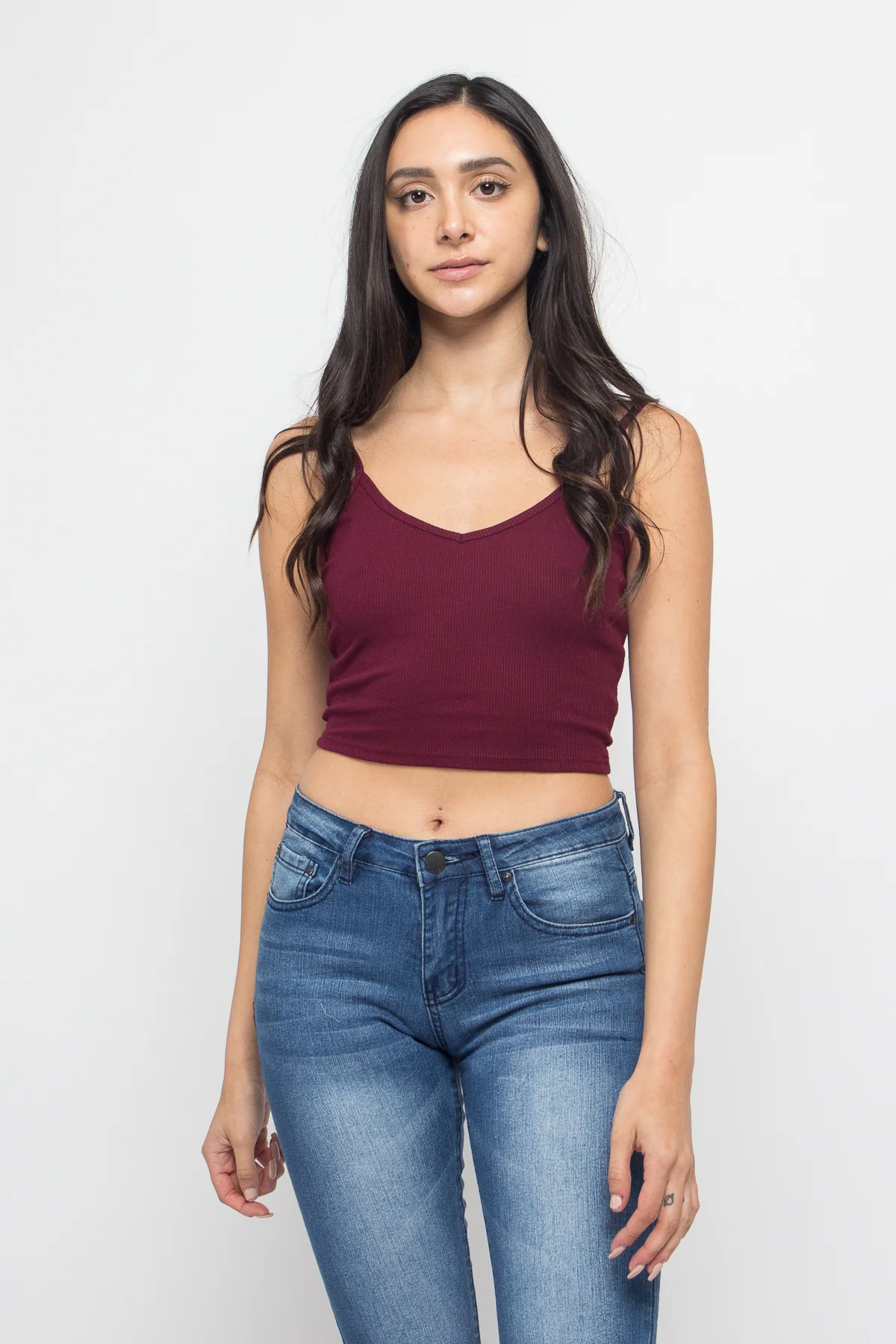 Basic Cropped V-Neck Cami Top - Image 11