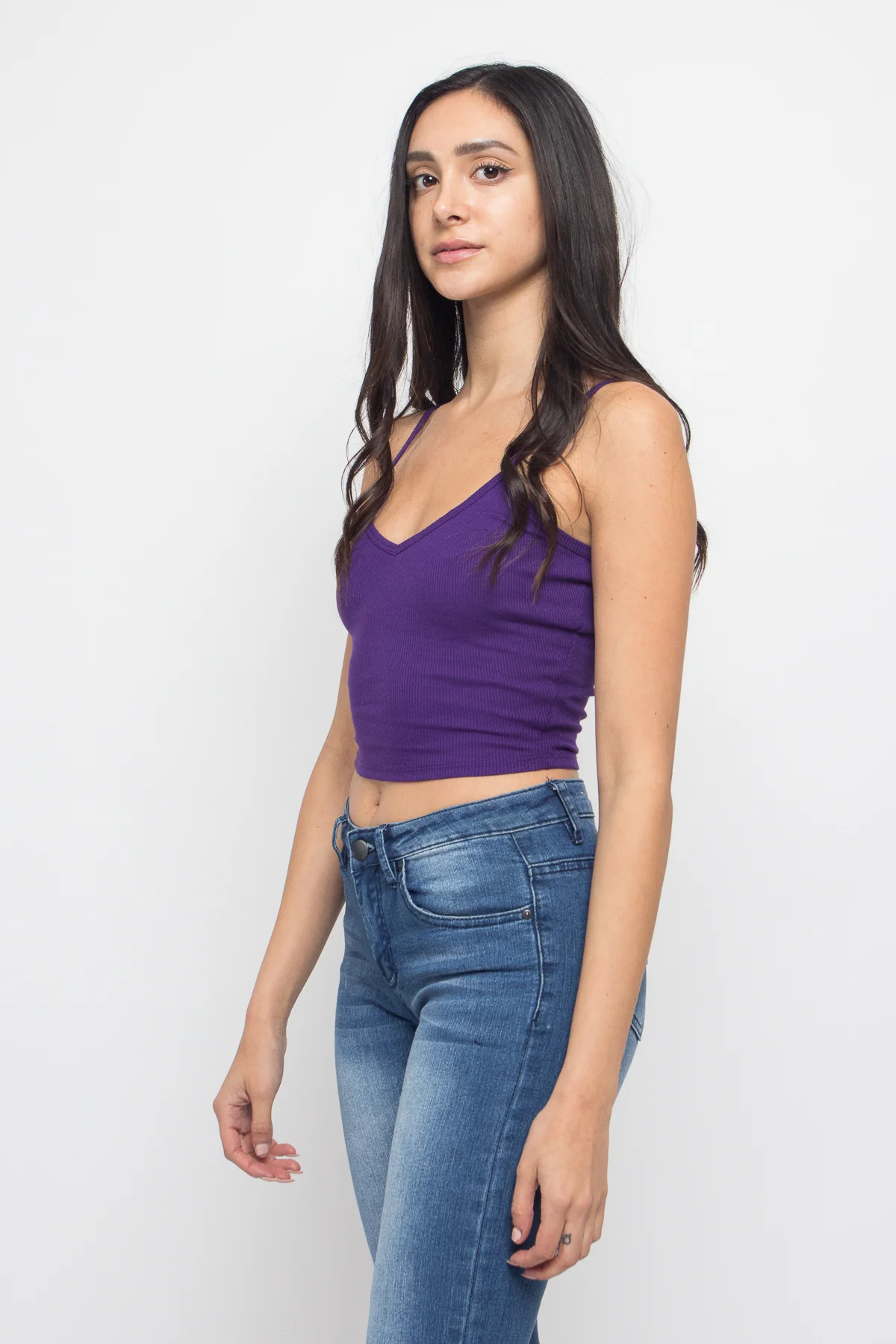 Basic Cropped V-Neck Cami Top - Image 27