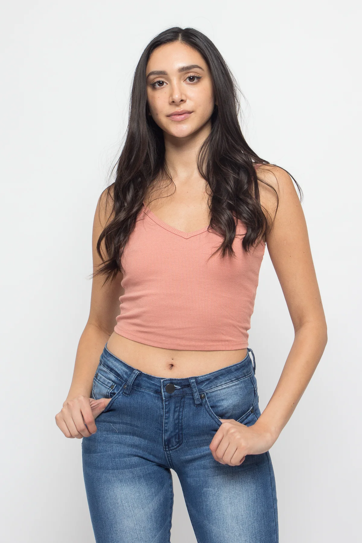 Basic Cropped V-Neck Cami Top - Image 7