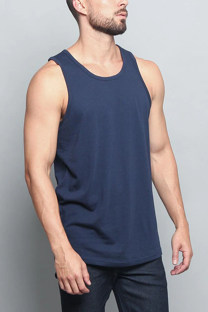 Basic Essential Straight Hem Long Length Tank Top - Image 24