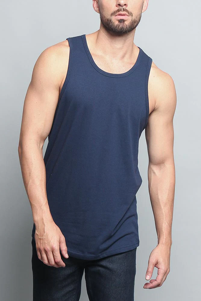 Basic Essential Straight Hem Long Length Tank Top - Image 25
