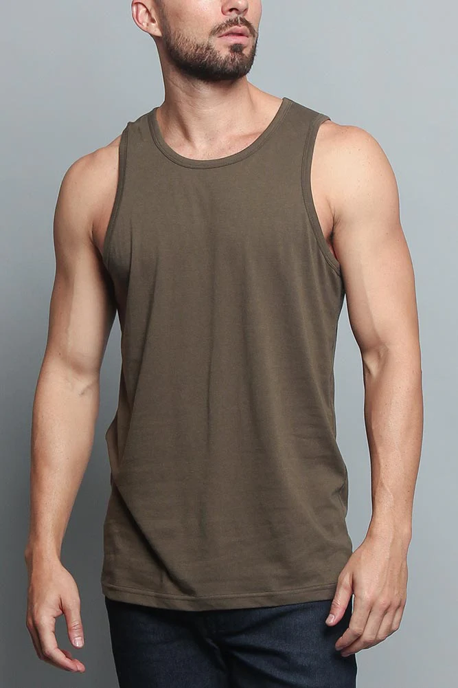 Basic Essential Straight Hem Long Length Tank Top - Image 26