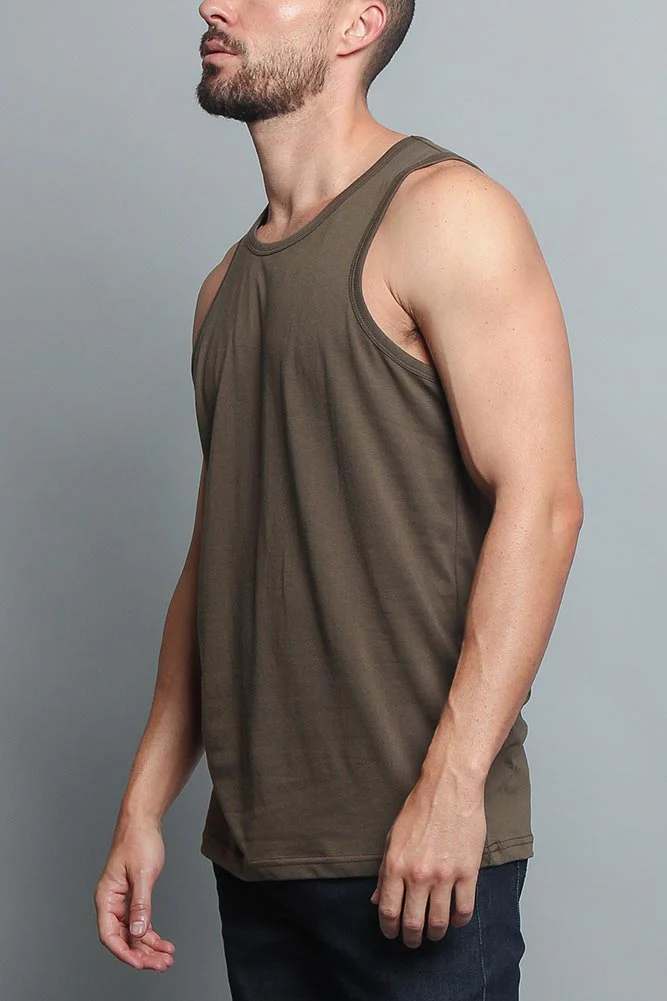 Basic Essential Straight Hem Long Length Tank Top - Image 27