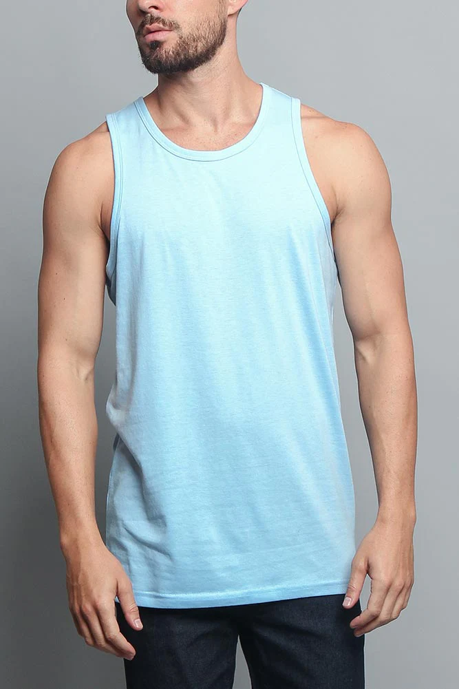 Basic Essential Straight Hem Long Length Tank Top - Image 31