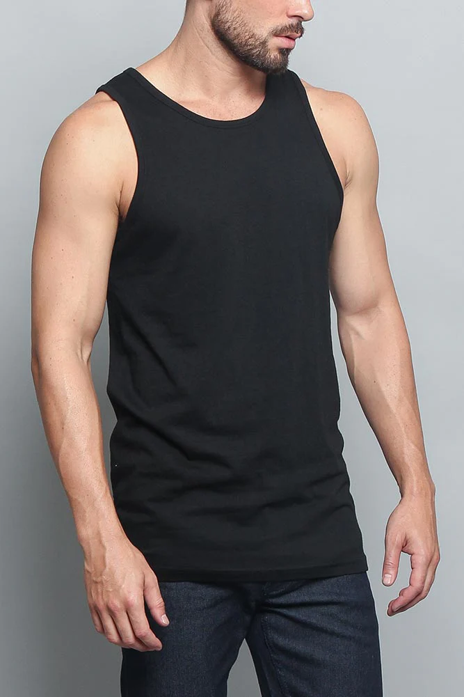 Basic Essential Straight Hem Long Length Tank Top - Image 44