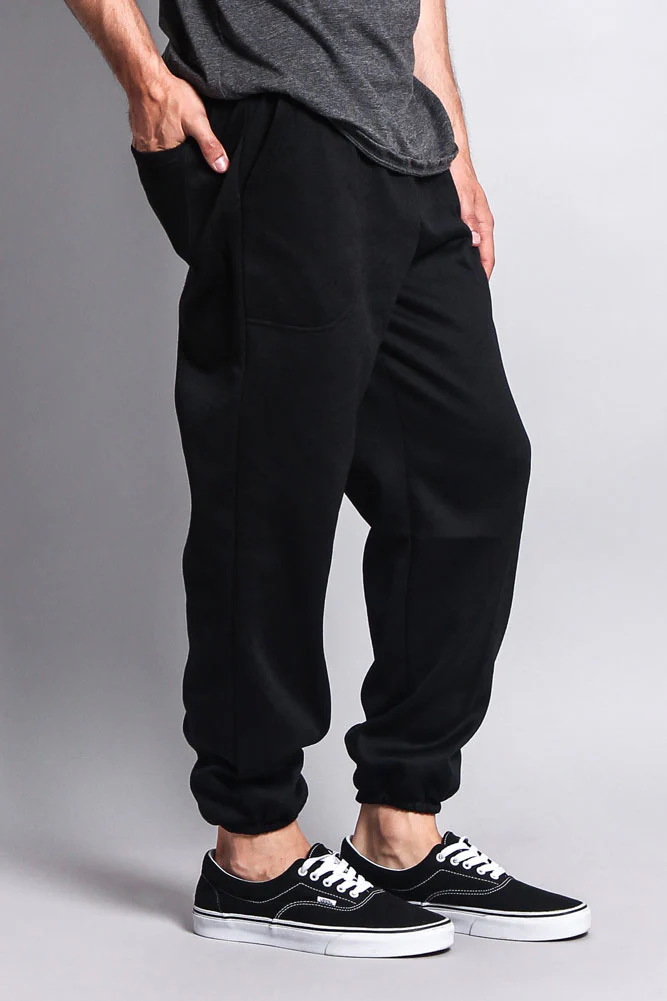 Basic Solid Color Fleece Sweatpants - Image 11