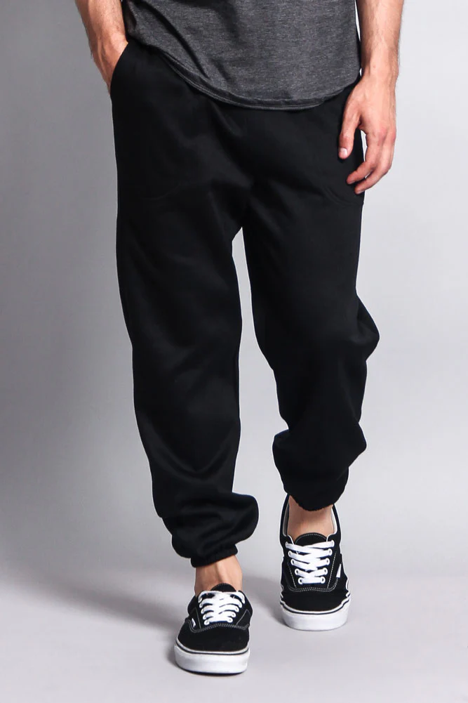 Basic Solid Color Fleece Sweatpants - Image 12