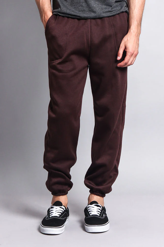 Basic Solid Color Fleece Sweatpants - Image 13
