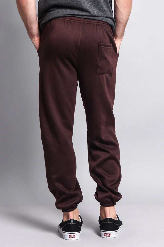 Basic Solid Color Fleece Sweatpants - Image 15