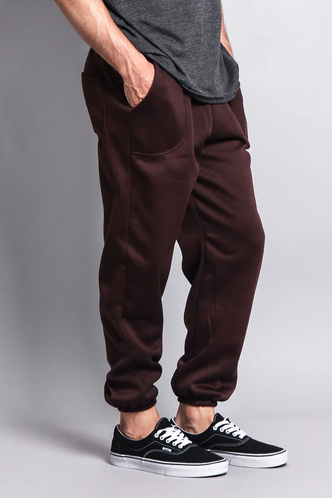 Basic Solid Color Fleece Sweatpants - Image 16