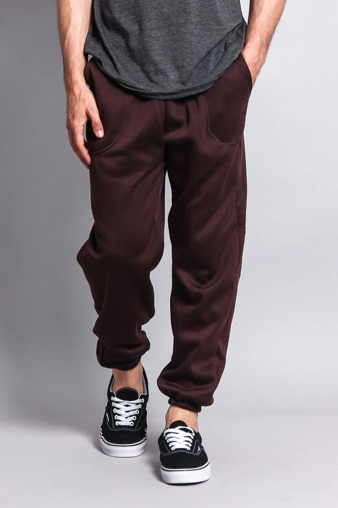 Basic Solid Color Fleece Sweatpants - Image 17