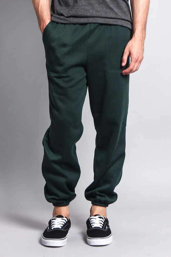 Basic Solid Color Fleece Sweatpants - Image 23