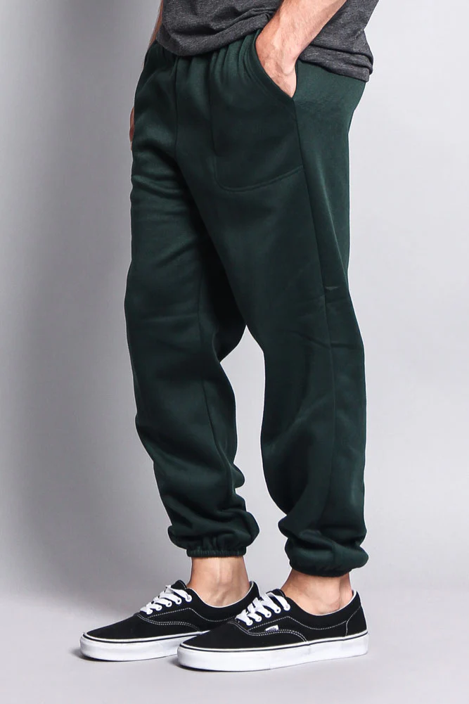 Basic Solid Color Fleece Sweatpants - Image 24
