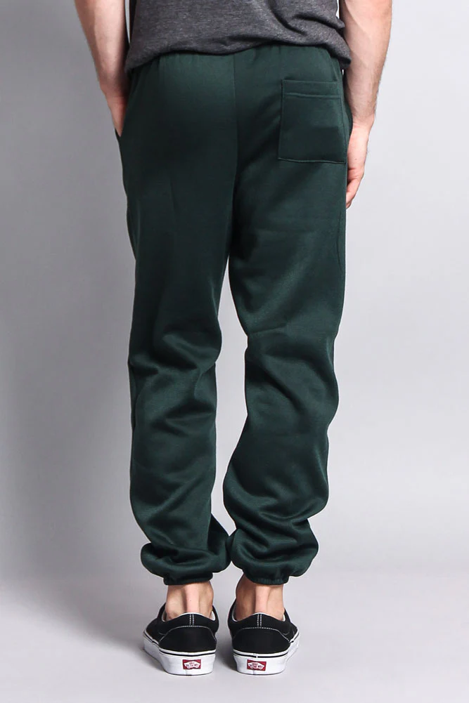 Basic Solid Color Fleece Sweatpants - Image 25