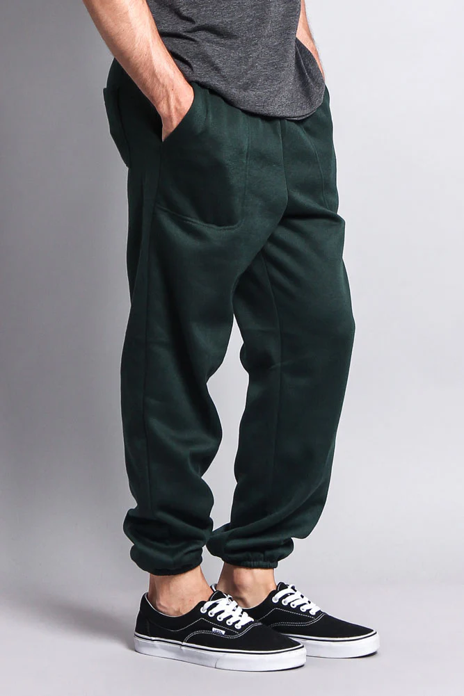 Basic Solid Color Fleece Sweatpants - Image 26
