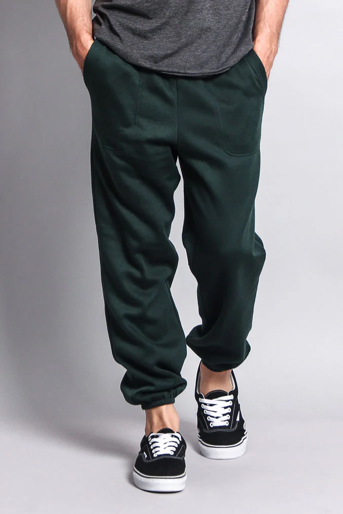 Basic Solid Color Fleece Sweatpants - Image 27